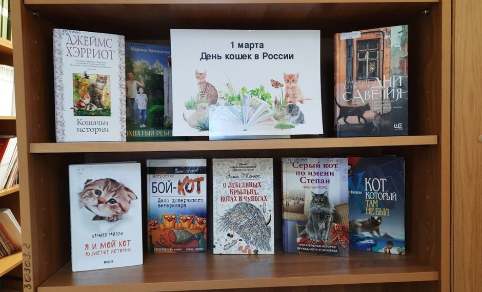 Книжная выставка «1 марта – День кошек в России» 12+